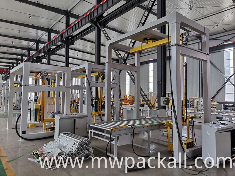 Intelligent Fully Automatic online type Rotary Arm Pallet Wrapper from Myway Machinery